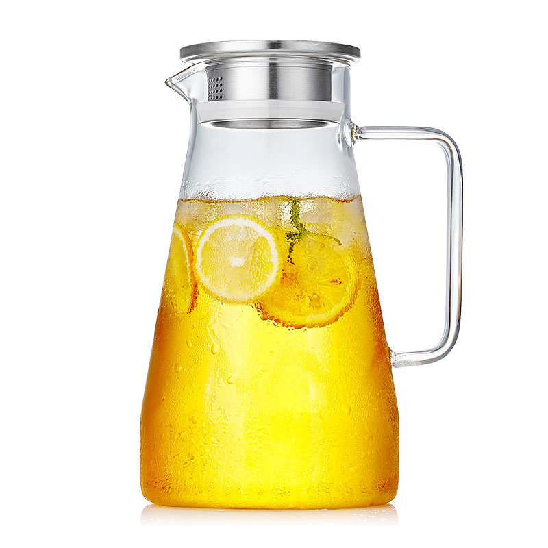 Household Cold Water Bottle Glass Heat-resistant High Temperature Air-cooling Boiled Water Cup Tie Pot Explosion-proof Large-capacity Transparent Water Bottle