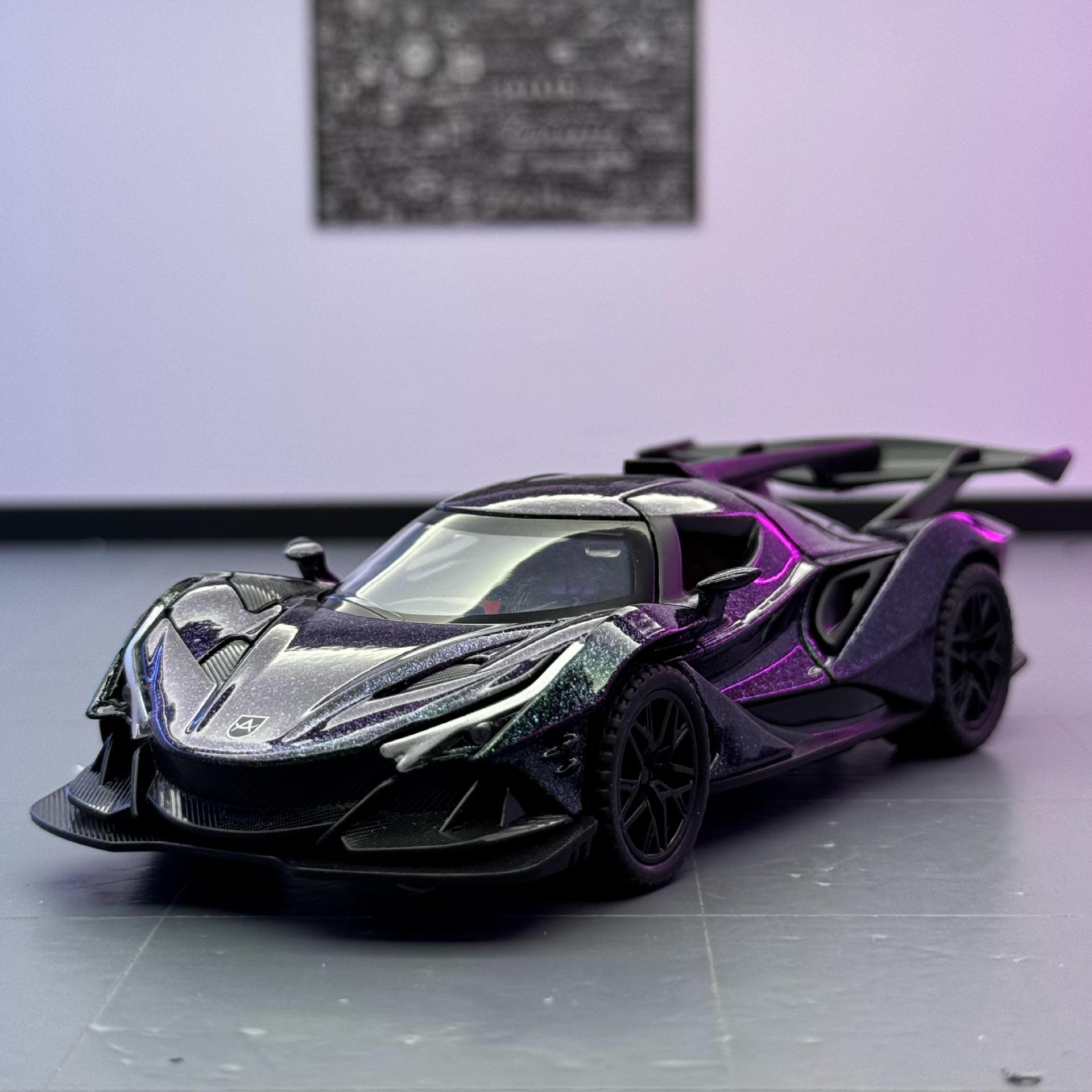 Modelo de coche Lijiaxin 1:32 Apollo IE coche deportivo de aleación modelo de luz y sonido decoración de coche de juguete para niños