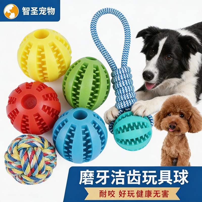 Factory spot explosions pet toy ball dog toy grinding teeth cleaning leakage ball dog toy ball wholesale