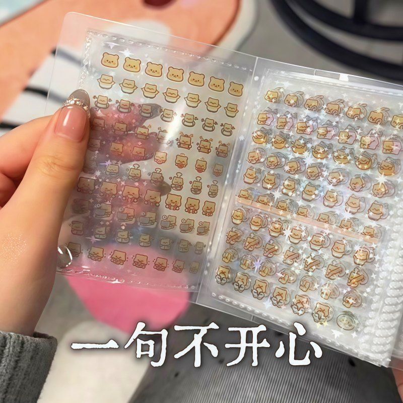 ミニハンドブックネイルノーズステッカーかわいい子供用ネイルアートステッカー高価値装飾小柄ステッカー素材|undefined