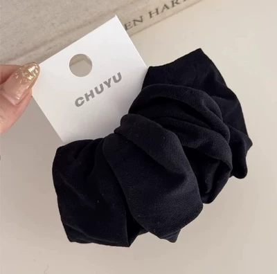 High Elasticity Ultra-Wide Hair Tie 2025 New Model High-End Rubber Band Women's Hair Ring Hair Accessory High Ponytail Hair Tie Hair Rope (Saç üçün rezinlər) - wristband-hair-ties-black-mixed-styles-4-piece-set-bagged