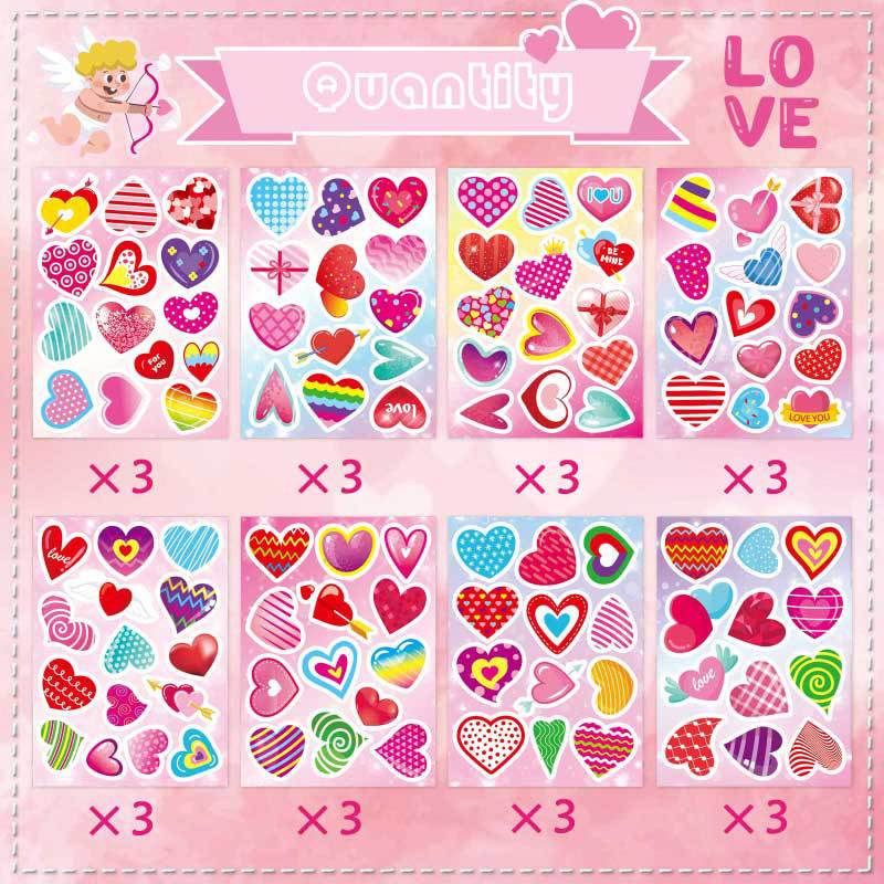 Día de San Valentín DE LOS NIÑOS amor lindo animal fiesta mano cuenta decoración pegatinas