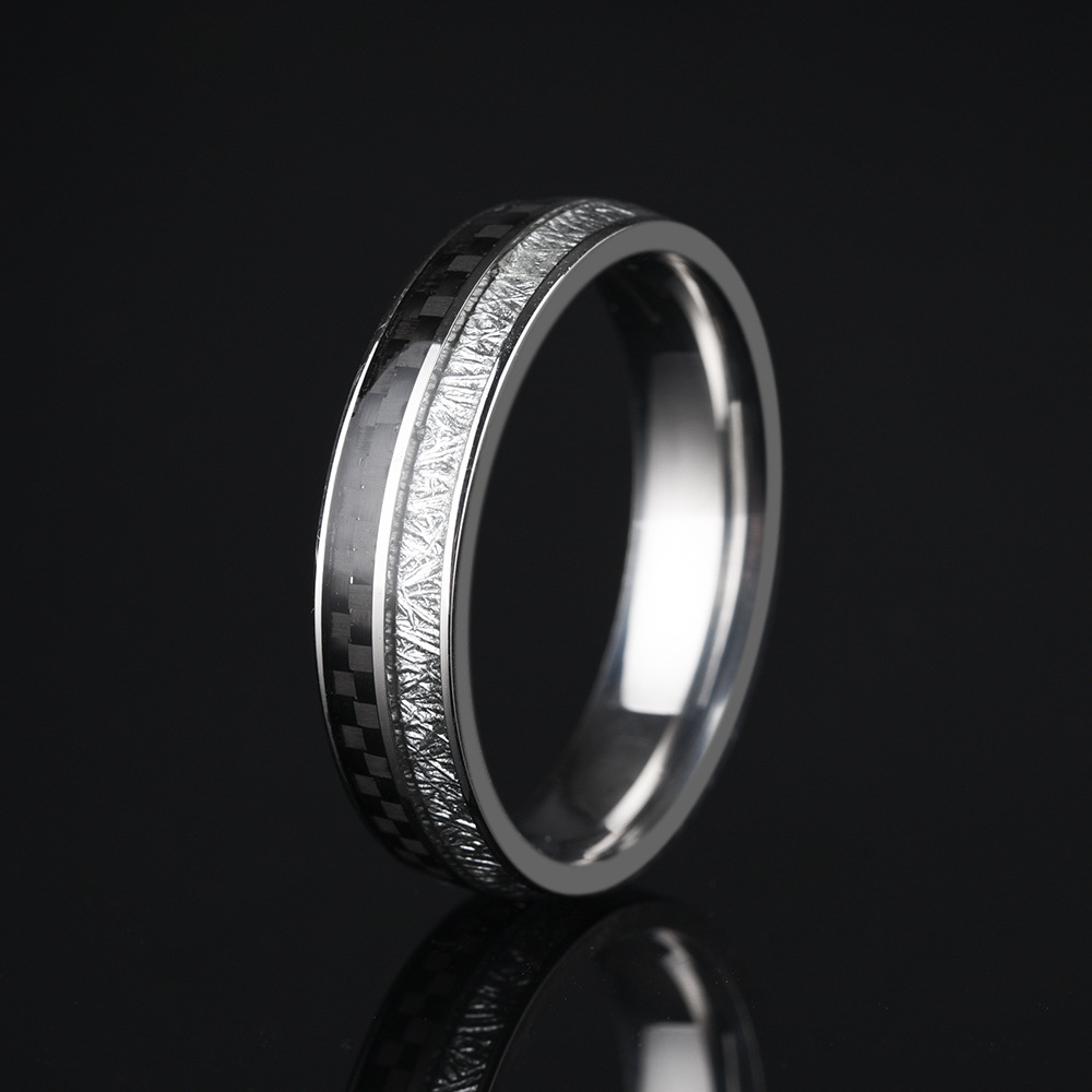 Title 1, Bague pour homme en acier inoxydable et fibre d...
