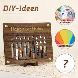 亚马逊新款生日祝福礼物 家庭旅游金钱礼物 木质立牌工艺摆件