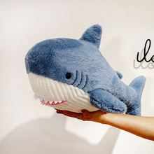 亚马逊鲨鱼抱枕毛绒玩具鲨鱼公仔布娃娃仿真睡觉玩偶沙发靠垫批发
