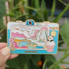 现货四川成都九寨沟金属冰箱贴熊猫旅游景点纪念品伴手礼磁吸批发