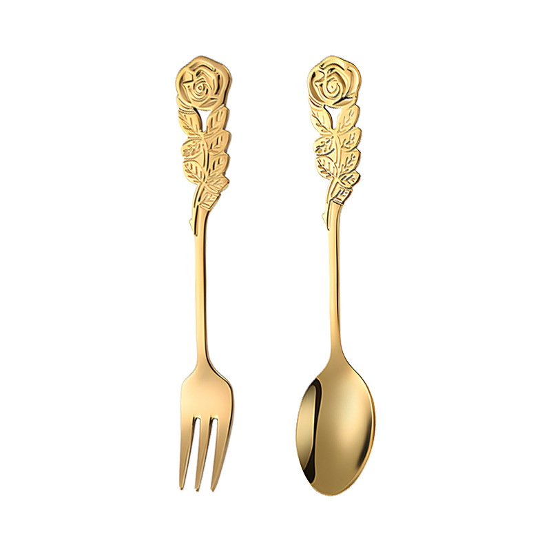 Cucchiaio creativo in acciaio inossidabile a forma di fiore di rosa per dessert, caffè, miele, zuppa e frutta, idea regalo._voghion.com
