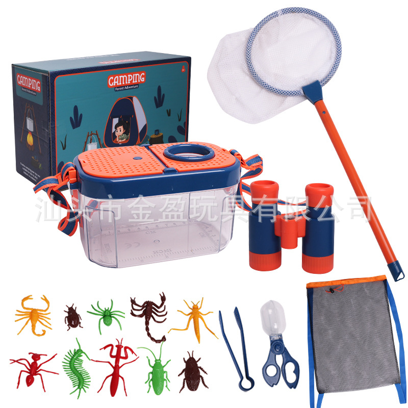 Juegos transfronterizos de campamento al aire libre para niños simulación de carpa de herramientas de supervivencia en el campo conjunto experimental de observación de insectos