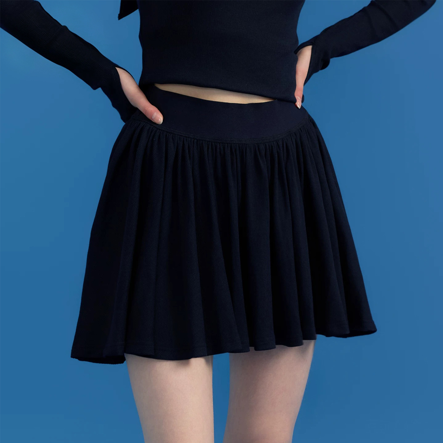 Women's summer sports tennis skirt, high-waisted, quick-drying, with built-in anti-exposure lining, suitable for yoga and fitness
