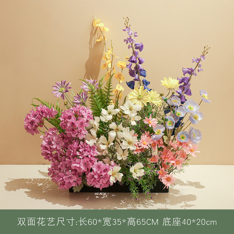 莫奈花園シミュレーション花偽緑植造景組合せ室内高級バイオニクス植物ショーウインドー装飾景観置物|undefined