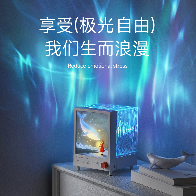 越境新商品 オーロラボックス アンビエントライト プロジェクションライト Bluetoothスピーカー 星空 寝室 ベッドサイドナイトライト クリエイティブギフト|undefined