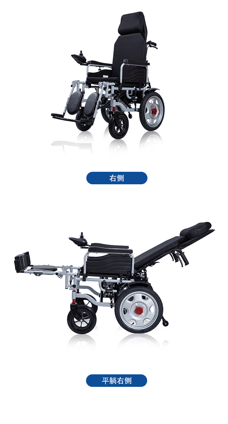 Electric Wheelchair for the Elderly, Intelligent Fully Automatic Foldable Portable Wheelchair for the Disabled and Elderly Four-Wheel Scooter