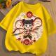 Guochao Nazha Spring and Summer New Men's and Women's Zhongda Children's T-shirt Short-sleeved Summer Half-sleeved Round Neck Loose All-match Top