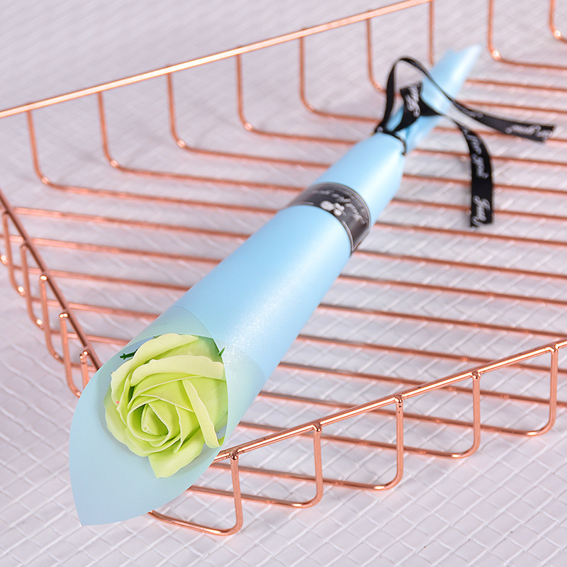 장미-녹색 꽃 + 중간 파란색 종이