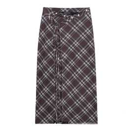 235066ETHH  25春新品欧美跨境女装街头时尚格子绢网纱笼半身裙
