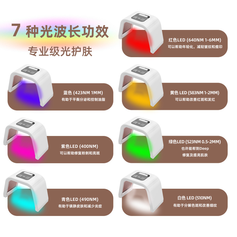 工場直販PDT分光計7色折りたたみ式LED光線美容機器エステサロンニキビ美容機器|undefined