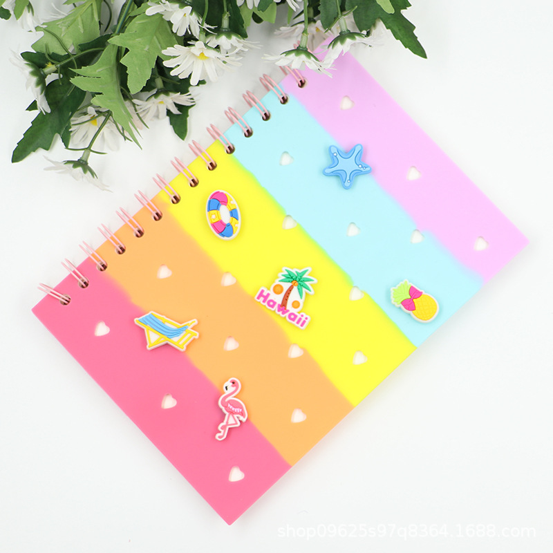 Flamenco transfronterizo agujero de silicona agujero dibujos animados decompresar playa DIY creativo océano playa cuaderno de notas