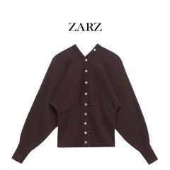 ZARZ自作欧米風新型女装クラシックファッション修身裾ニットコート8082100