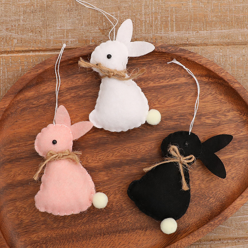 Nuevos productos transfronterizos muñecas de conejo de Pascua cestas de rábano adorables muñecas de conejo decoraciones navideñas
