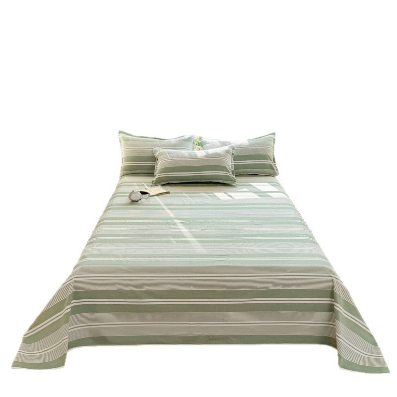 Sábana de tela gruesa vieja de algodón puro, estera de una sola pieza, doble de verano 100 algodón, dormitorio individual, sábana gruesa, juego de tres piezas