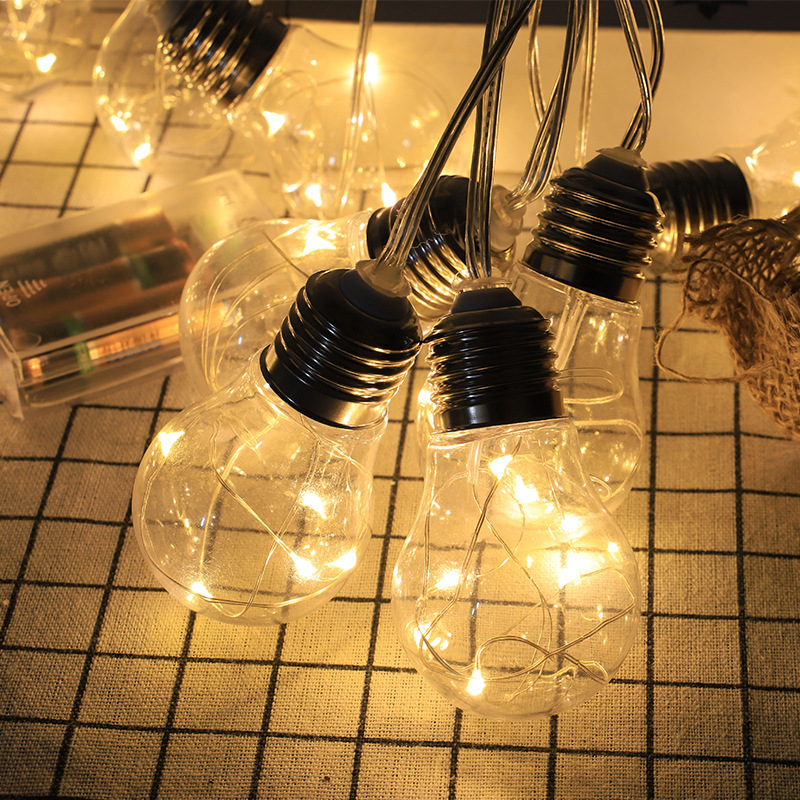 Cadena de bombilla de luz solar G45 transfronteriza impermeable al aire libre Fiesta de Navidad Decoración Retro LED control remoto bola Cadena de luz