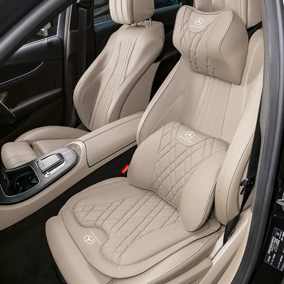 24 models of Mercedes-Benz seat cushions Headrest - 1-mercedes-benz-headrest-1-lumbar-support-1-seat-cushion-off-white
