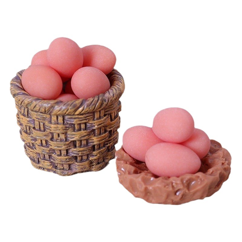 Dollhouse miniatura OB11 comida y juego accesorios de tiro modelo decoración escena huevo pollo nido combinación