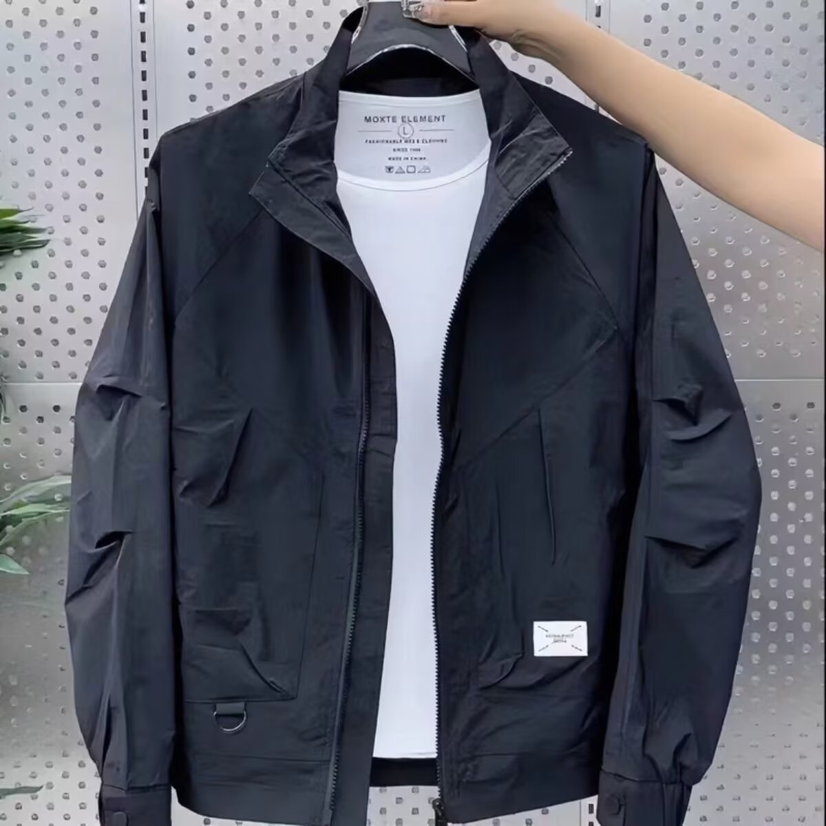 Muxi ropa de hombre chaqueta de hombre de verano tendencia de moda de cuello guapo chaqueta casual de hombre de color sólido image 2