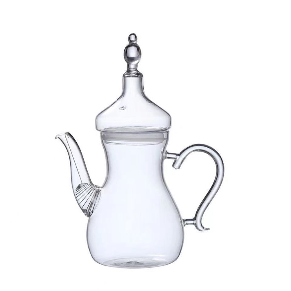 Olla de vidrio árabe olla de café resistente a altas temperaturas olla de vidrio transparente tetera de borosilicato tetera flor