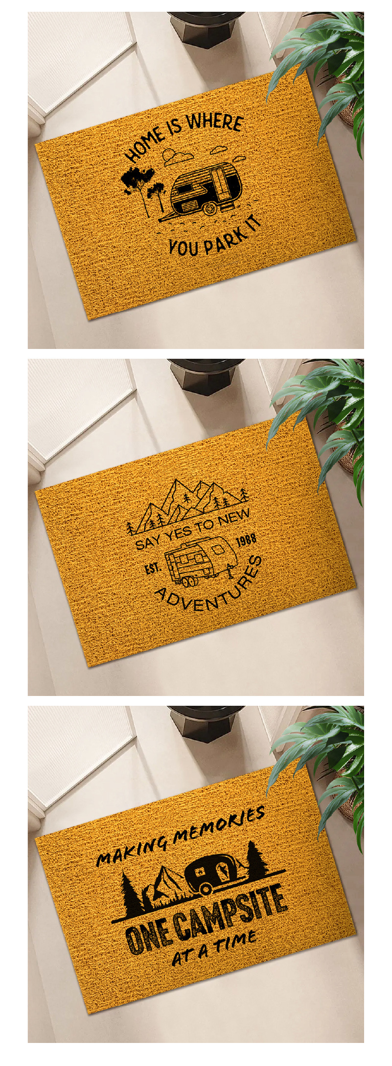 Cross-Border Imitation Coconut Cropable Silk Ring Carpet Floor Mat Home Door Mat PVC Floor Mat Outdoor RV Mud Scraping Mat