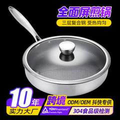 ステンレス製フライパン、ステーキフライパン、パンケーキと卵用フライパン、家庭用ノンスティックフライパン、Amazonクロスボーダー限定AA