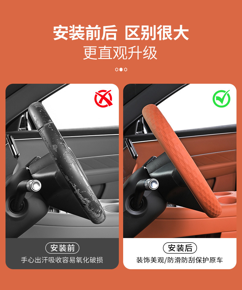 Cross-border silicone steering wheel cover, universal for cars, D-shaped and round steering wheels, suitable for all seasons