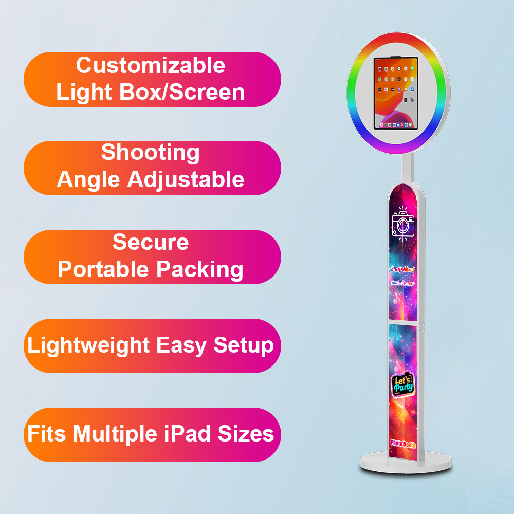 ipad照相亭圆形RGB补光灯可调节室内拍照机工厂直销婚礼设备灯箱