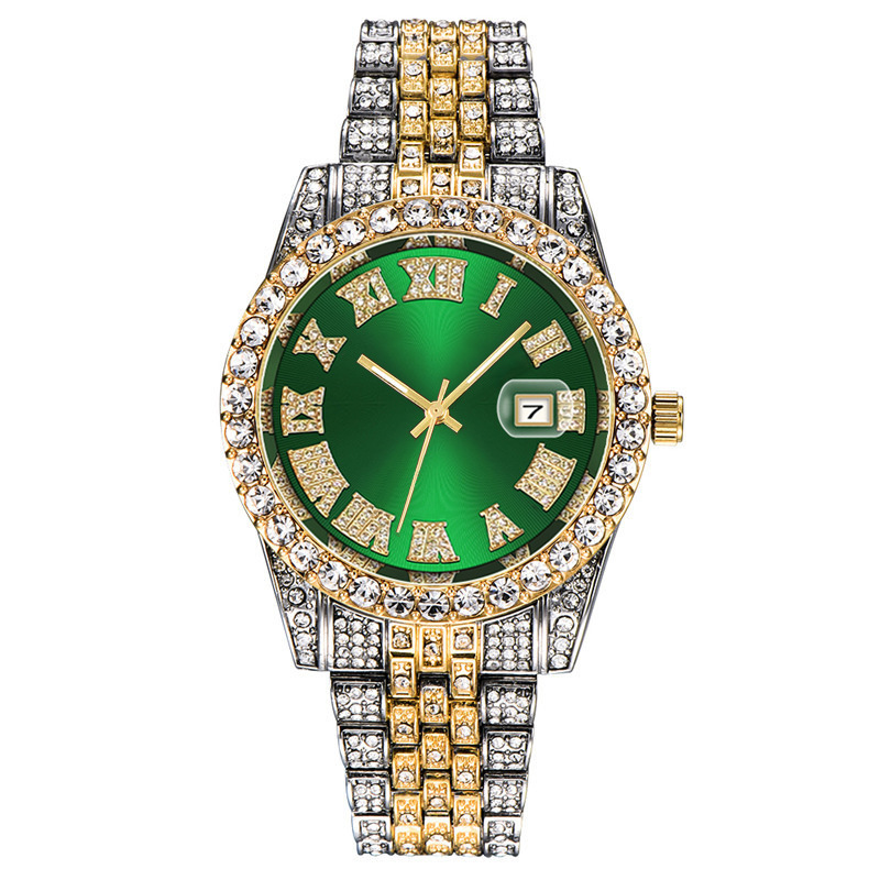 AliExpress moda nuevo estrellado romano estilo hip hop lujo rhinestone niños reloj de cuarzo entrega de una sola pieza