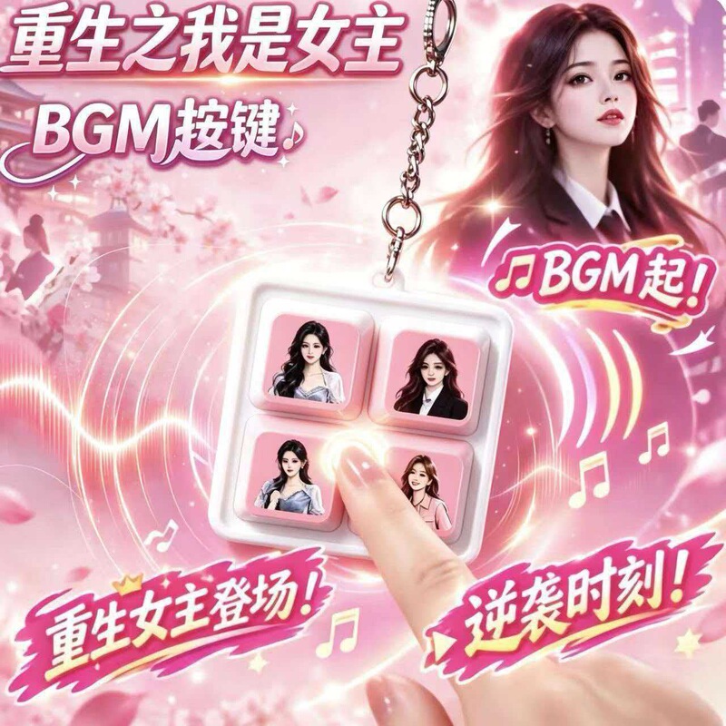 Rebirth: I Am the Female Lead – Sound-Activated Keychain, Four-Button BGM Music Pendant, Popular Stress-Relieving Sound Toy Rebirth: I Am the Female Lead – Sound-Activated Keychain, Four-Button BGM Music Pendant, Popular Stress-Relieving Sound Toy