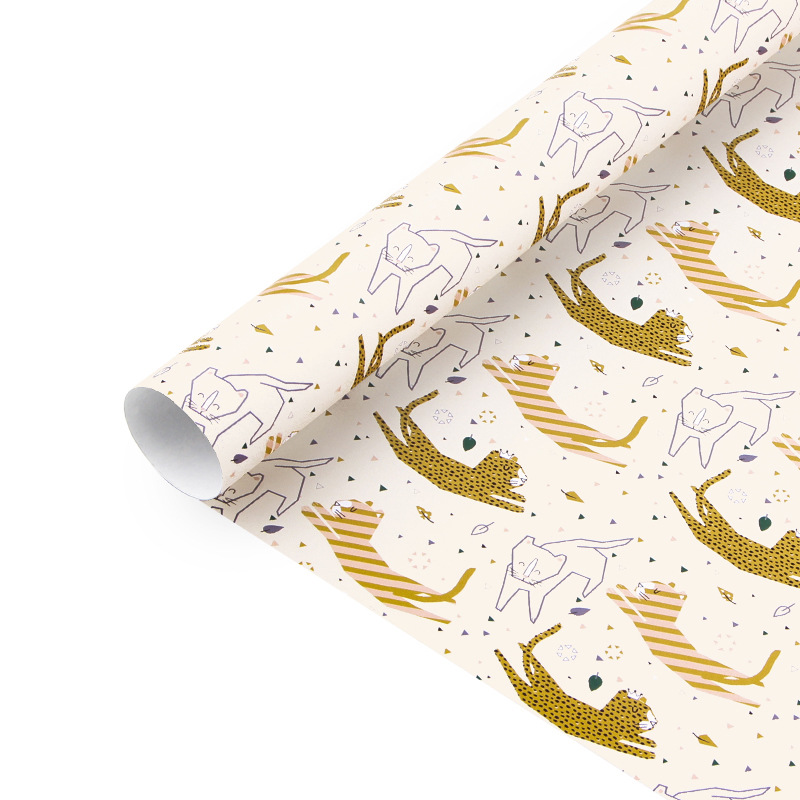Papel de regalo al por mayor con dibujos animados de animales, lindo y recubierto de 80g, el más vendido de Amazon para el Día del Niño. image 9