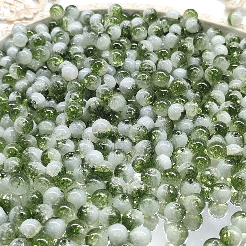 E41 #8mm mitad blanco verde oscuro