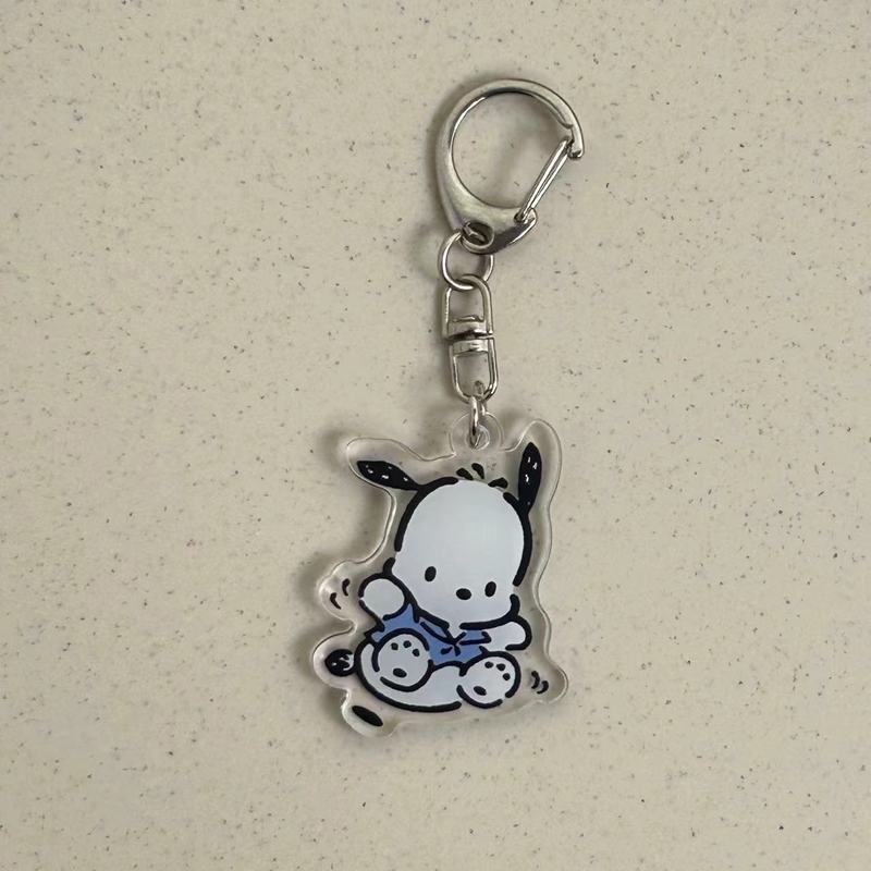 クリエイティブ漫画かわいい両面透明アクリル labubu キーホルダー学生バッグアクセサリー子供のランドセルペンダント|undefined