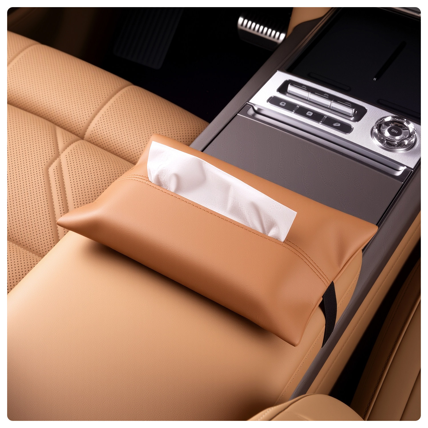 Suitable for Zeekr 9X tissue bag, car tissue box, in-car tissue dispenser, rear seat tissue bag, car interior decoration accessories