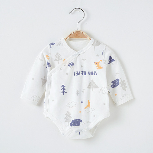 Baby wraps, spring, autumn and winter pure cotton one-piece clothes, newborn baby monk clothes, triangle clothes, crawl clothes, autumn clothes