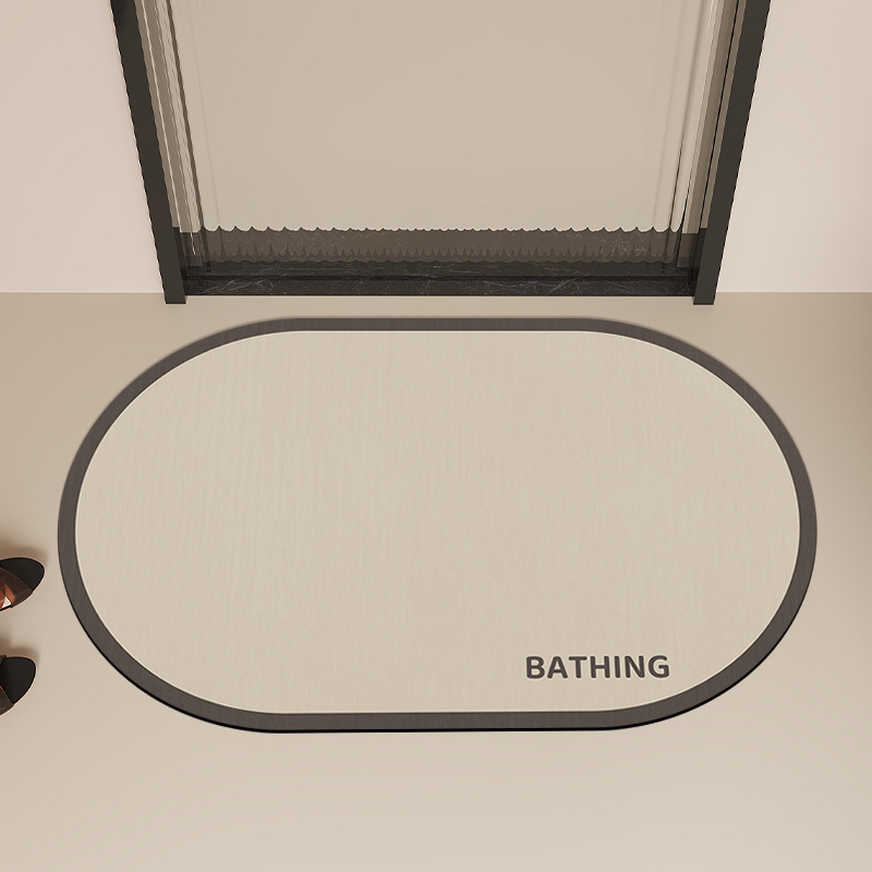 シンプルな珪藻泥フロアマット浴室滑り止めフロアマット吸水速乾フットマット家庭用浴室トイレドアマット|undefined