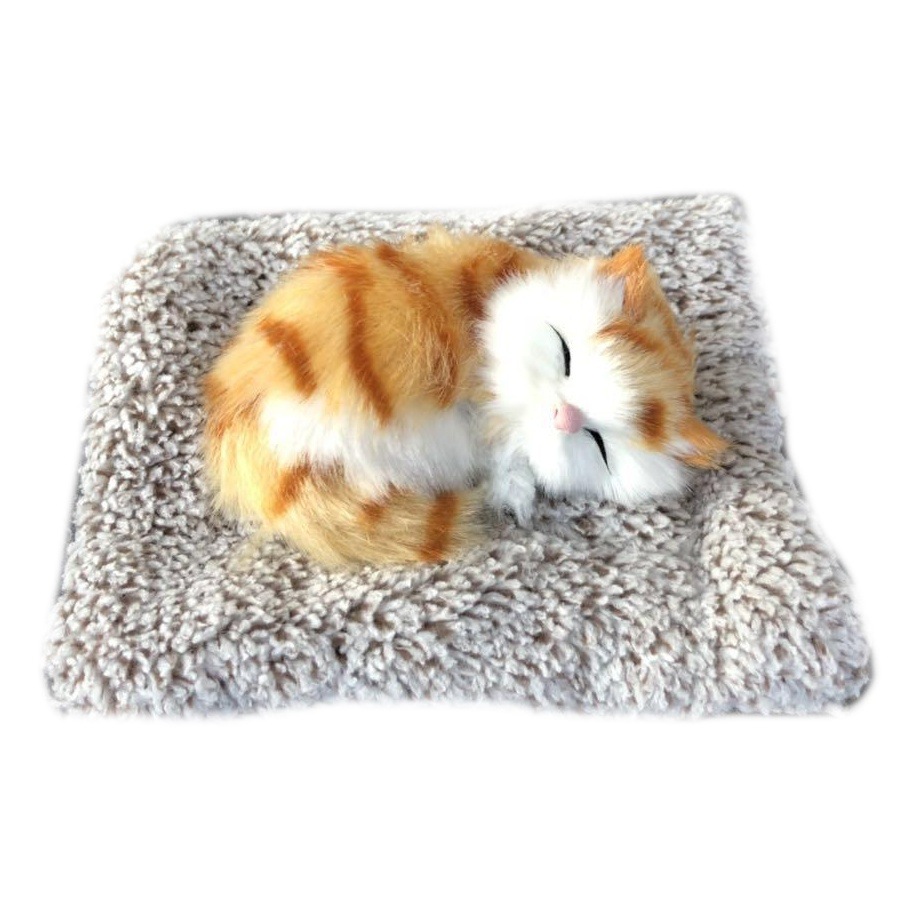 De carbono de cristal gato pequeño tamaño de bambú carbón gato decoración del coche de purificación de aire imagen realista decoración del coche de control central de juguete