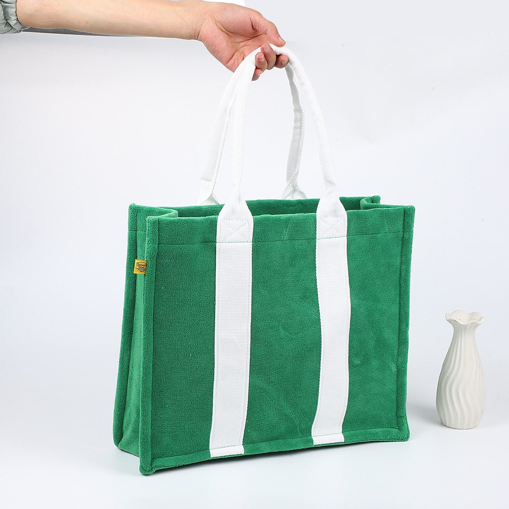 厂家批发休闲百搭单肩手提大容量帆布包手提包托特包小方包购物袋