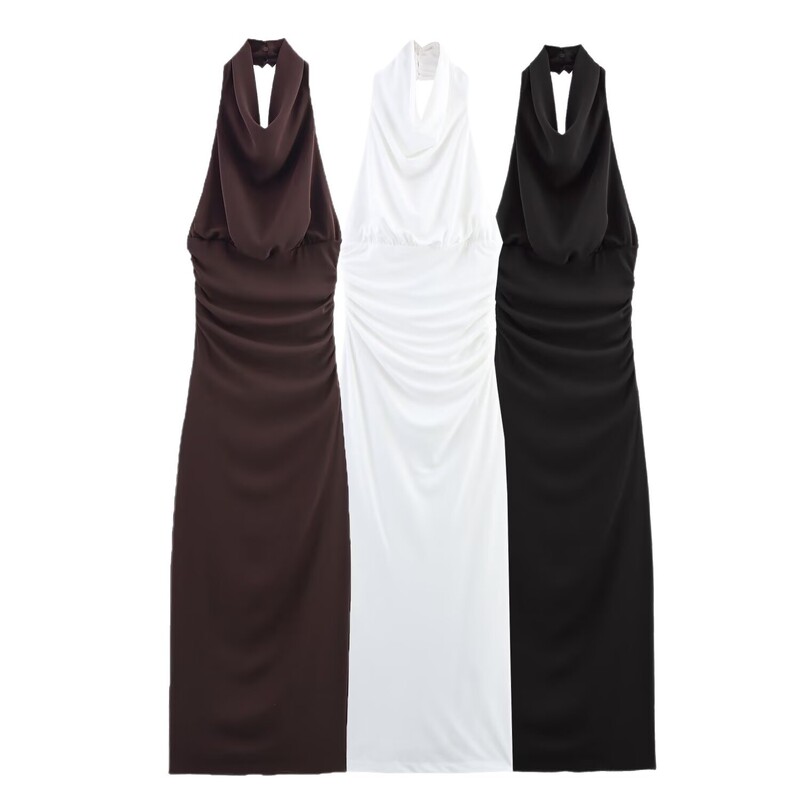 European and American Style Women's Clothing 2025 New European and American Backless Halter Neck Sleeveless Long Dress 3152312 250