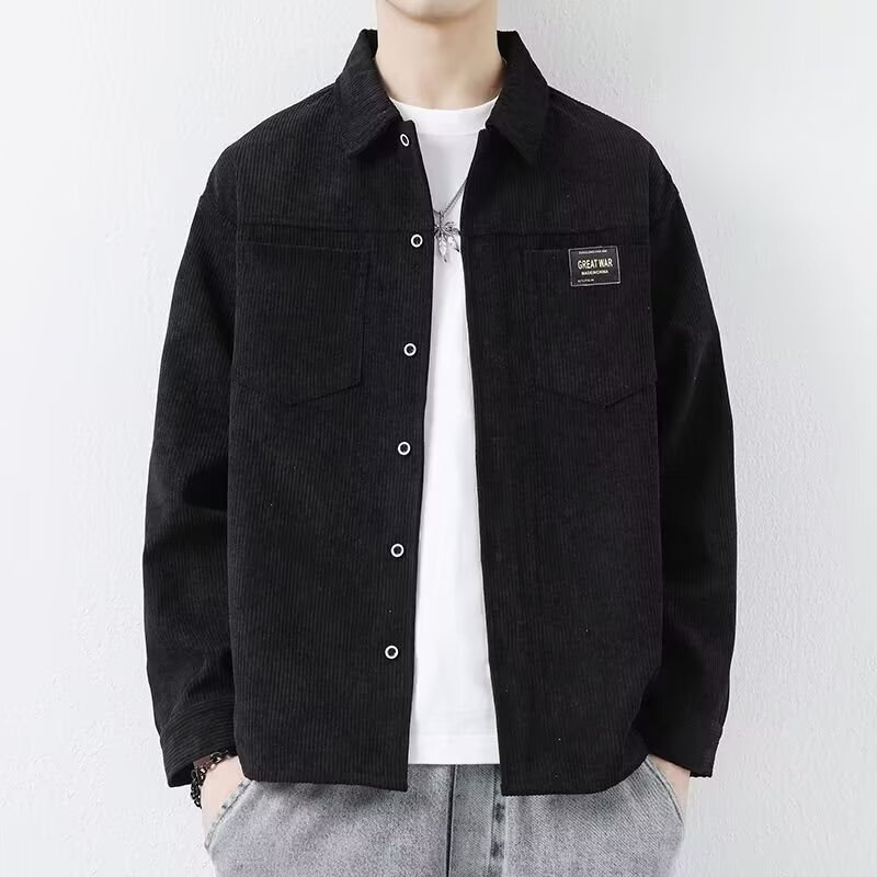Trendy Corduroy Spring and Autumn Jacket Casual Men's Versatile Long-Sleeve Shirt Collar Jacket Trendy Brand Lapel Men's Clothing Trendy Corduroy Spring and Autumn Jacket Casual Men's Versatile Long-Sleeve Shirt Collar Jacket Trendy Brand Lapel Men's Clothing
