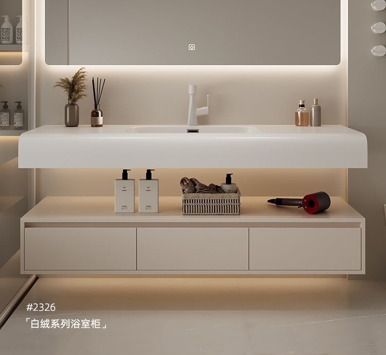 Modern cream hand wash and washbasin, Corine one-piece simple bathroom cabinet, skin-feel combination, complete set of washbasin and bathroom undefined