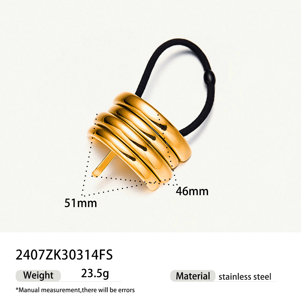 TINA Europa y América joyas de cabello de acero inoxidable anillo de cabello de alta calidad induces correa de cabello de cola de caballo alta joyas de cabello