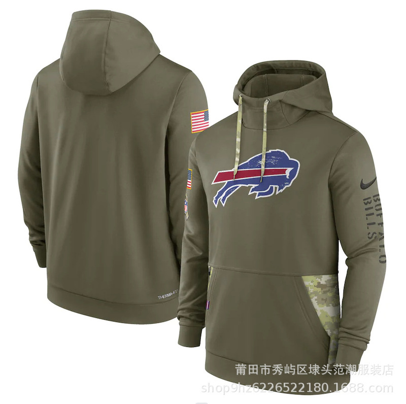 现货18军绿款nfl致敬版男士长袖卫衣运动健身连帽衫橄榄球运动|undefined