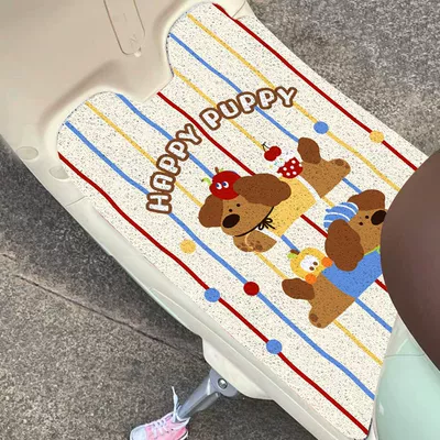 Dust Removal Foot Pads, Stain-Resistant and Easy – Electric vehicle foot mat - two-dachshund-puppies-3050cm-silk-circle