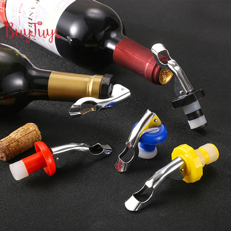 Creative push-type silicone wine stopper bar household fresh-keeping vacuum wine bottle stopper sealed leak-proof wine red wine stopper